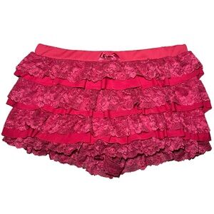 SHEIN Red Lace Ruffle Shorts Size M